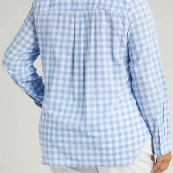 J. Crew Light Blue and White Gingham Shirt - Picture 2 of 6